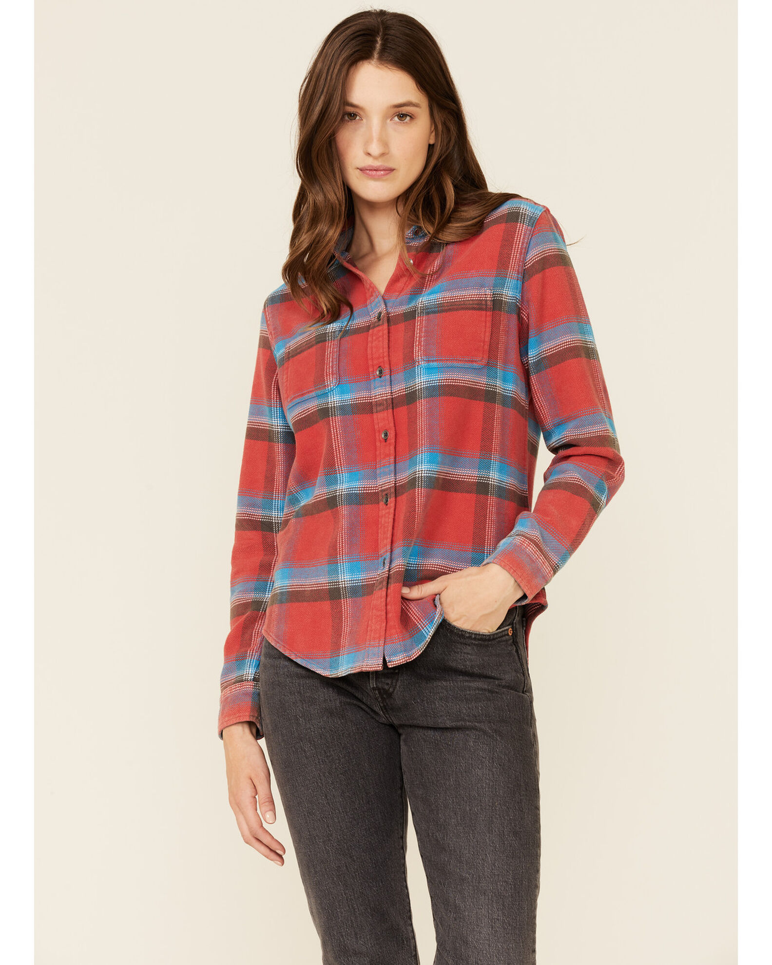 Red plaid flannel shirt best sale