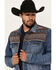 Image #2 - Cody James Men's Gaucho Southwestern Print Yoke Stretch Denim Jacket, Dark Wash, hi-res