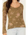 Image #3 - Free People Women's Clover Printed Thermal Long Sleeve Shirt, Green, hi-res
