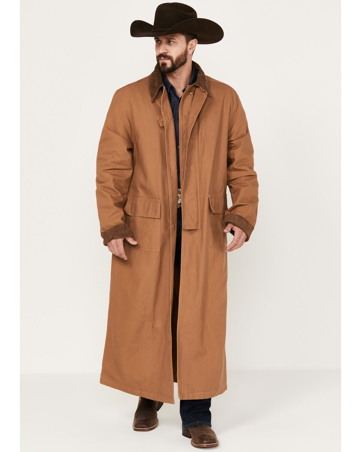 Image #1 - RangeWear by Scully Men's Long Canvas Duster, Brown, hi-res