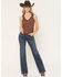 Image #1 - Shyanne Women's Balsam Dark Wash High Rise Slim Wide Leg Stretch Denim Jeans, Dark Wash, hi-res
