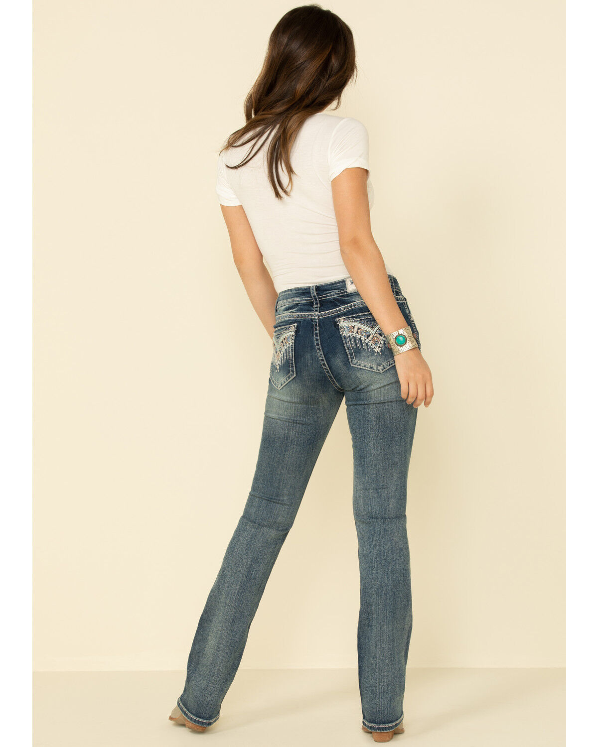 women's embroidered bootcut jeans