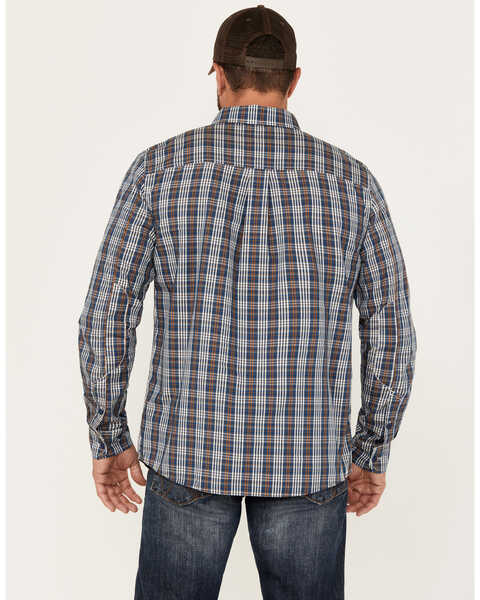 Image #4 - Brothers and Sons Men's Marietta Plaid Print Long Sleeve Button Down Performance Western Shirt, Dark Blue, hi-res