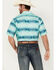 Image #4 - Ariat Men's VentTEK Classic Fit Southwestern Striped Short Sleeve Performance Shirt - Tall, Aqua, hi-res
