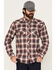 Image #1 - Cody James Men's FR Plaid Print Long Sleeve Snap Work Shirt, Burgundy, hi-res
