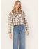 Image #1 - Cleo + Wolf Women's Plaid Print Cropped Shirt, Cream, hi-res