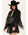 Image #2 - Wrangler Women's Wild Oversized Faux Leather Fringe Jacket, Black, hi-res