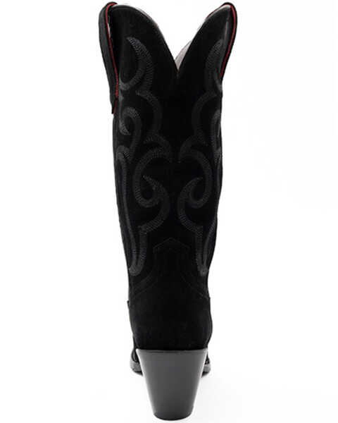 Image #5 - Ferrini Women's Quinn Roughout Western Boots - Medium Toe , Black, hi-res