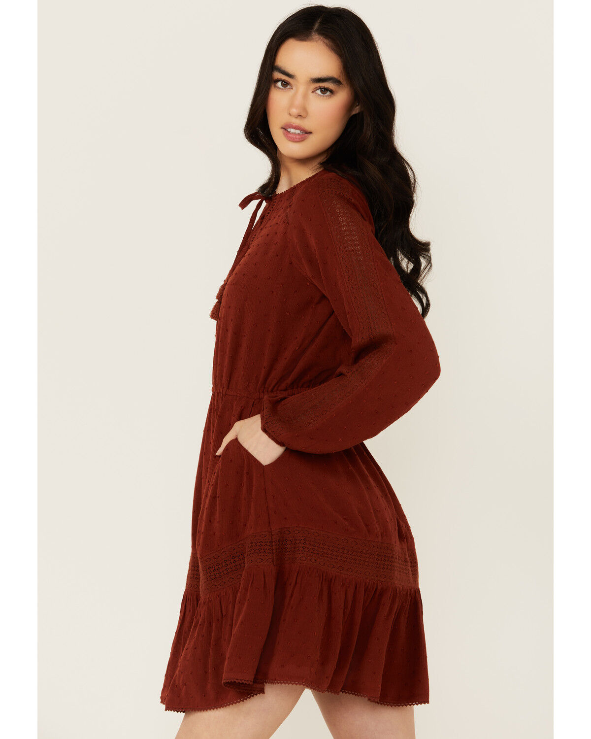 Image #2 - Idyllwind Women's Riker Long Sleeve Mini Dress, Brandy Brown, hi-res