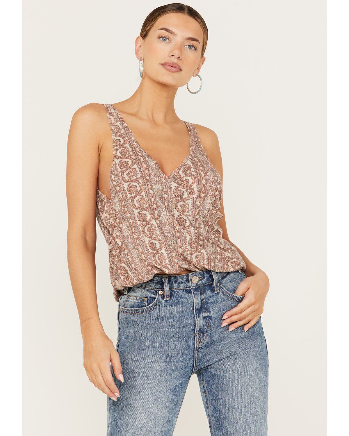 Free People Women's Your Twisted Tank, Ivory, hi-res