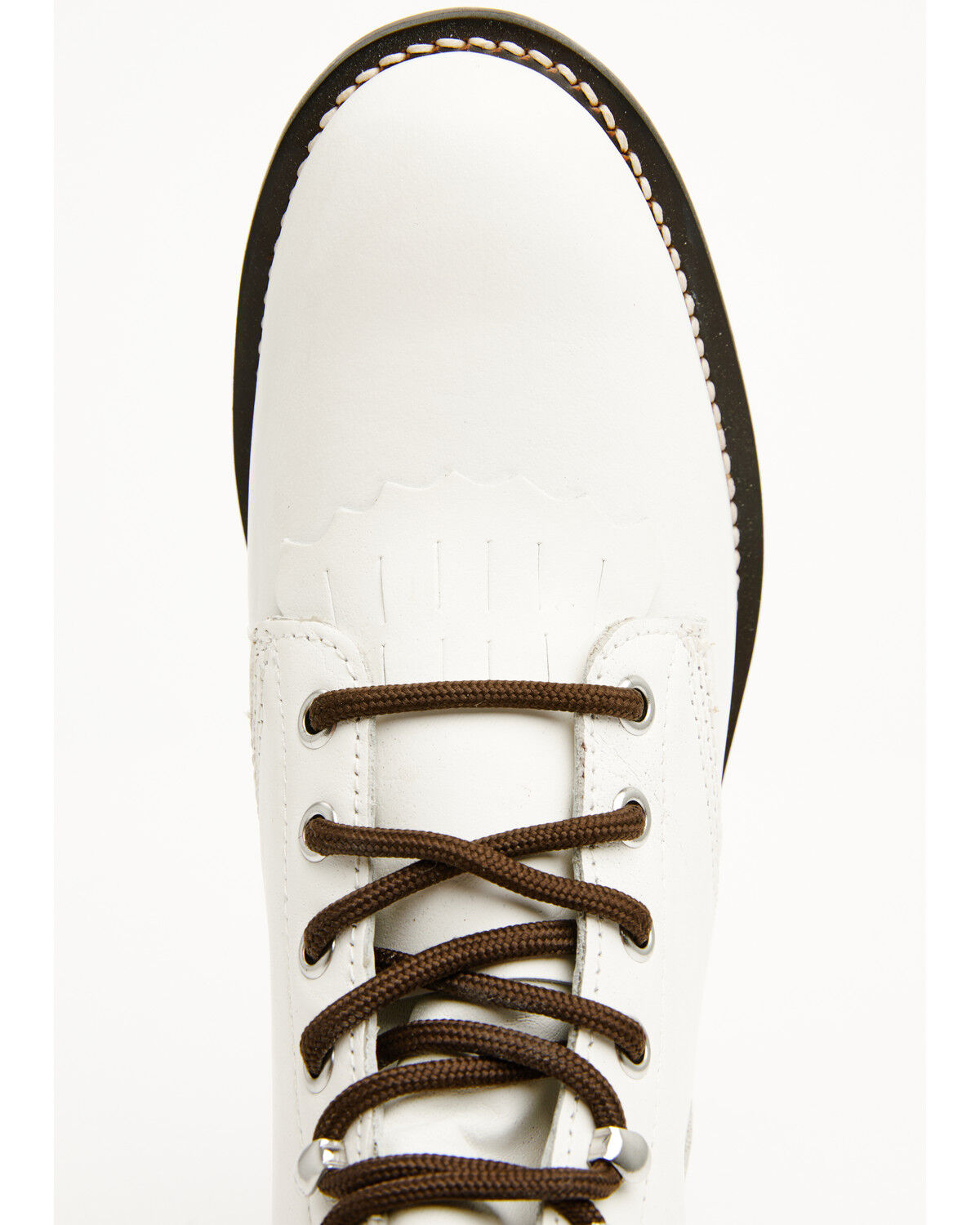Image #6 - Justin Women's McKlean Lace-Up Boots - Round Toe, White, hi-res