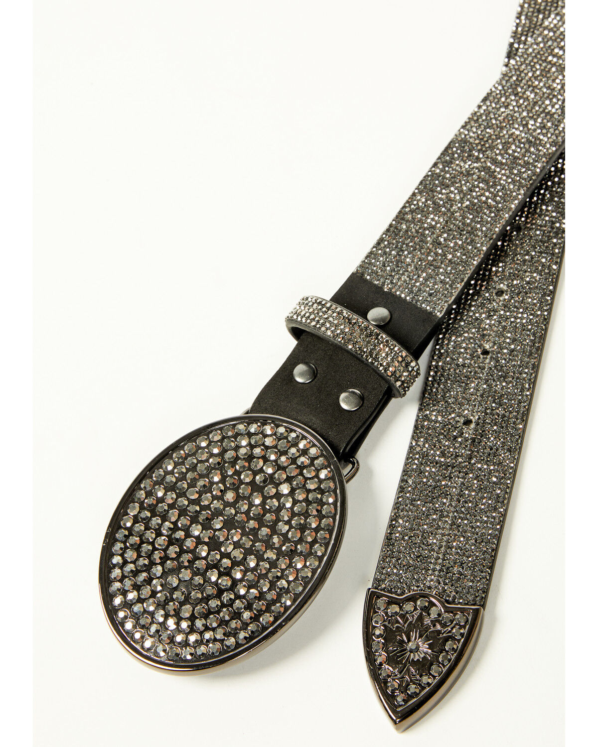 Image #2 - Idyllwind Women's Lovell Rhinestone Oval Buckle Belt, Black, hi-res