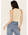 Image #4 - Cleo + Wolf Women's Blaire Cropped Jacquard and Lace Tank, Oatmeal, hi-res