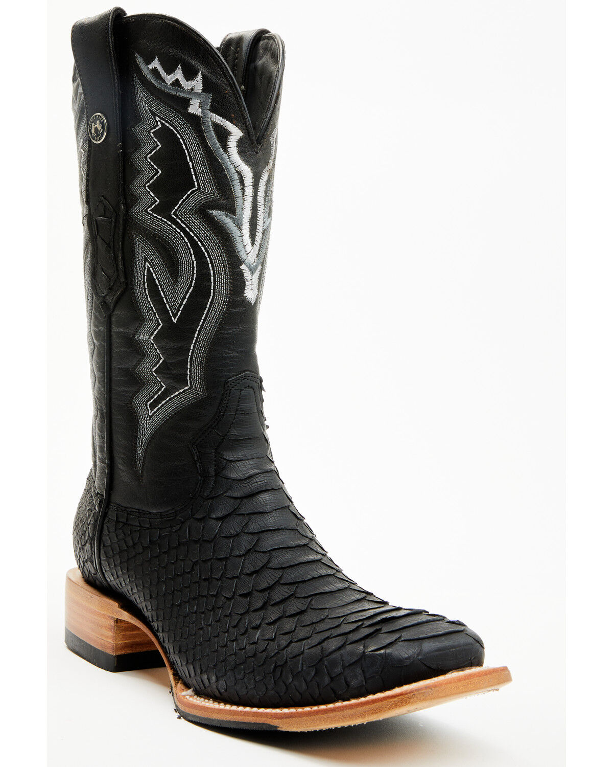 Image #1 - Tanner Mark Men's Exotic Caiman Western Boots - Round Toe, Black, hi-res