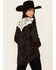 Image #4 - Panhandle Women's Floral Print Embroidered Long Sleeve Snap Western Shirt, Black, hi-res