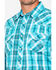 Image #4 - Rock & Roll Denim Men's Poplin Plaid Print Snap Long Sleeve Western Shirt, Blue, hi-res