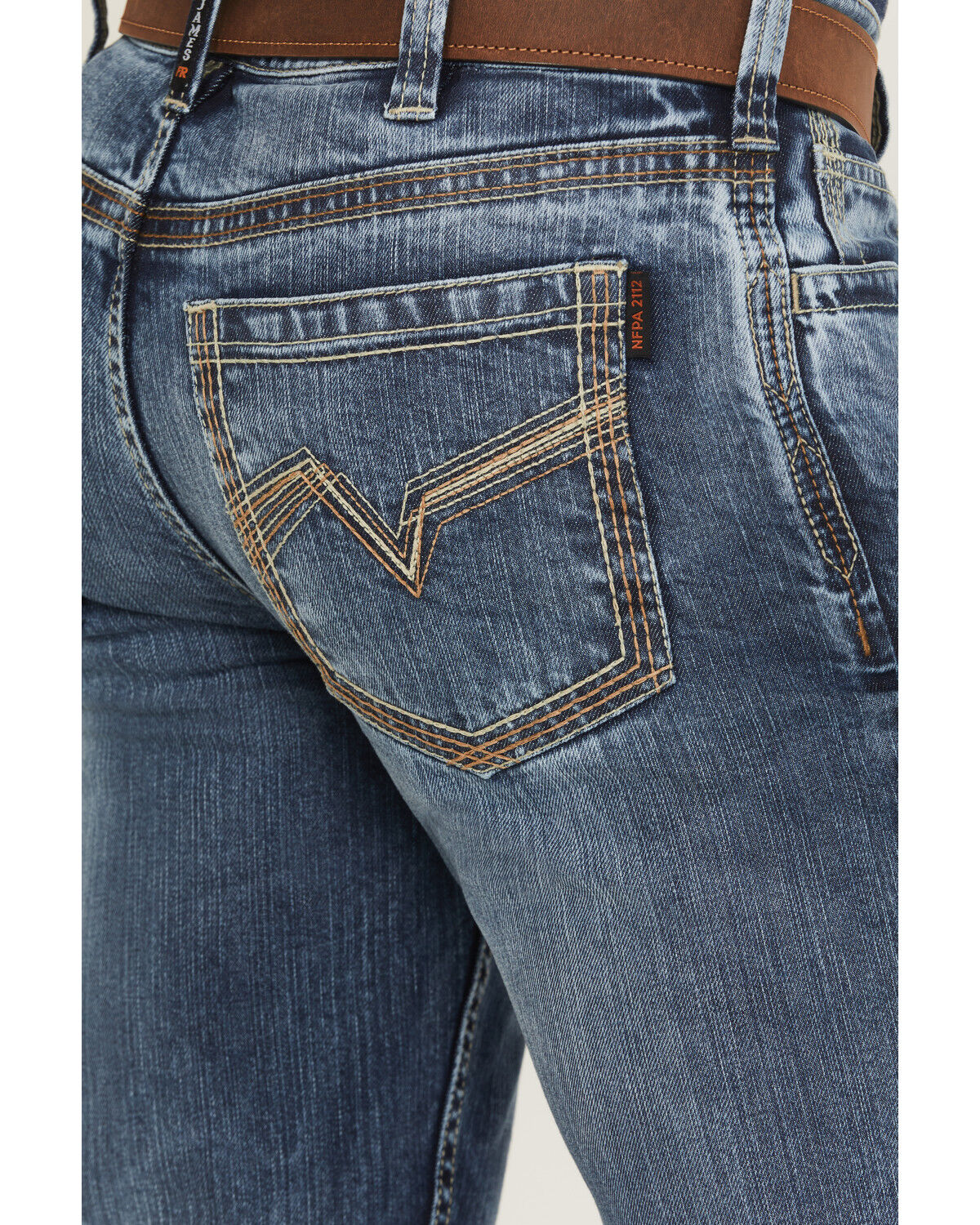 Image #4 - Cody James Men's FR Medium Wash Slim Bootcut Stretch Denim Work Jeans, Medium Wash, hi-res
