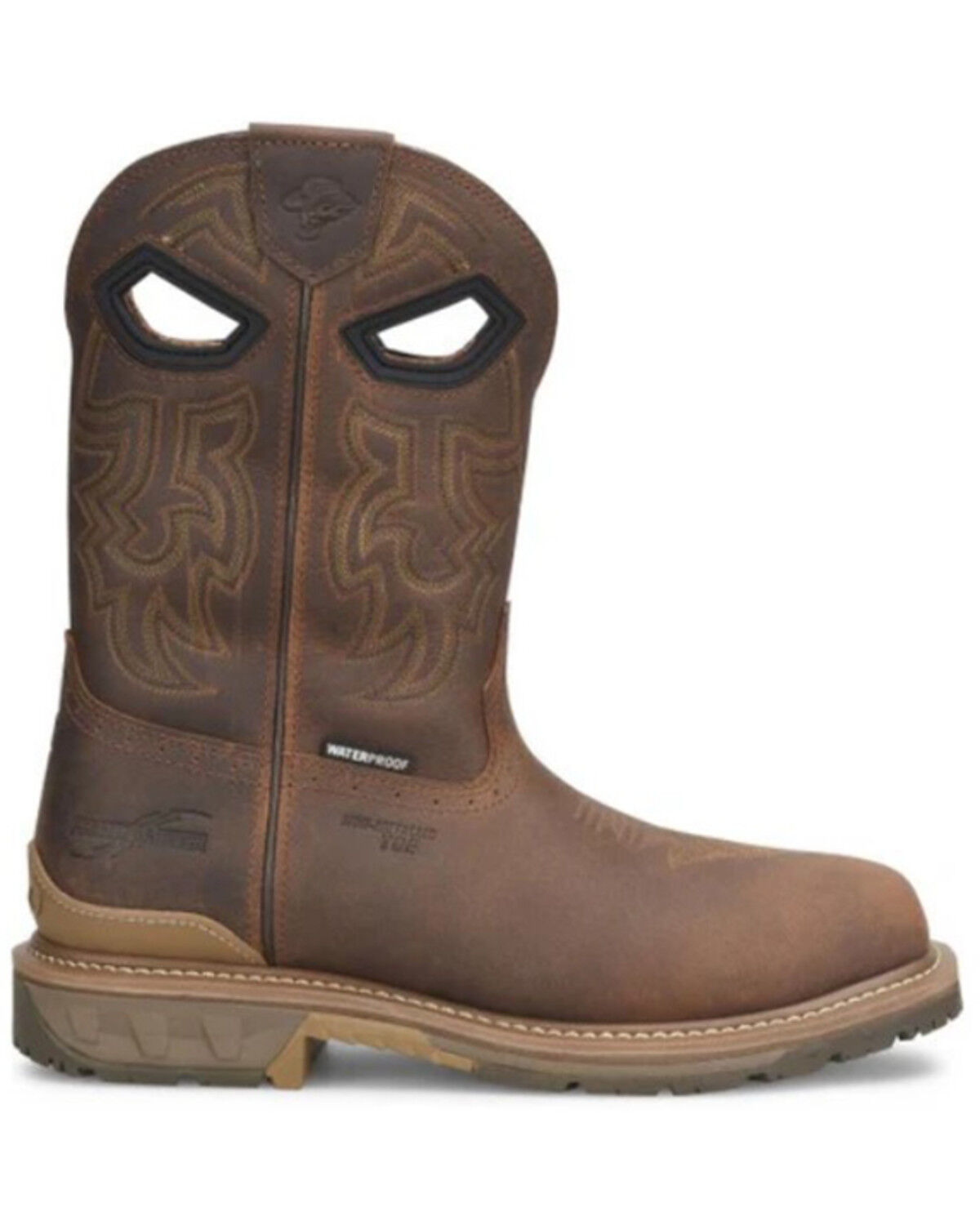 Image #2 - Double H Men's 11" Phantom Rider Waterproof Western Work Boots - Composite Toe, Copper, hi-res