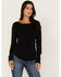 Image #1 - Free People Women's Daisy Chain Cuff Knit Long Sleeve Top, Black, hi-res
