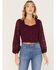 Image #1 - Idyllwind Women's Date Night Floral Lace Crop Top, Purple, hi-res