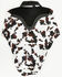 Image #3 - Cowgirl Hardware Infant Girls' Moody Cow Print Long Sleeve Snap Onesie, Black, hi-res