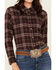 Image #3 - Shyanne Women's Plaid Print Long Sleeve Snap Western Shirt, Chocolate, hi-res