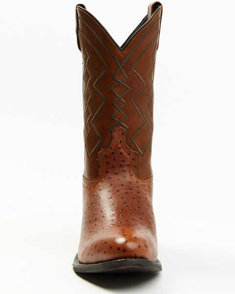 Image #4 - Laredo Men's Ostrich Print Western Boots - Medium Toe, Tan, hi-res