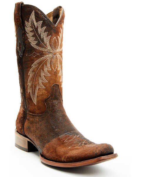 Corral Men's Embroidered Western Boots - Square Toe , Chocolate, hi-res