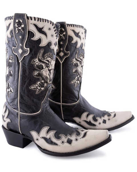 Image #1 - Double D by Old Gringo Women's Dead or Alive Western Boots - Snip Toe , Black, hi-res