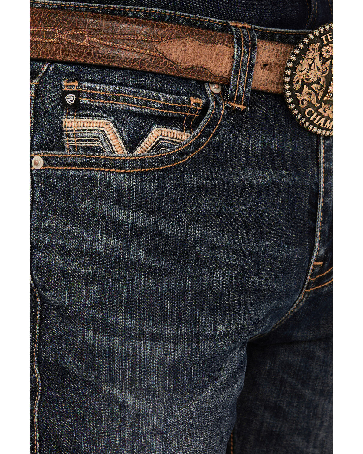 Image #2 - Rock & Roll Denim Men's Dark Wash Double Barrel Reflex Bootcut Stretch Denim Jeans, Dark Wash, hi-res