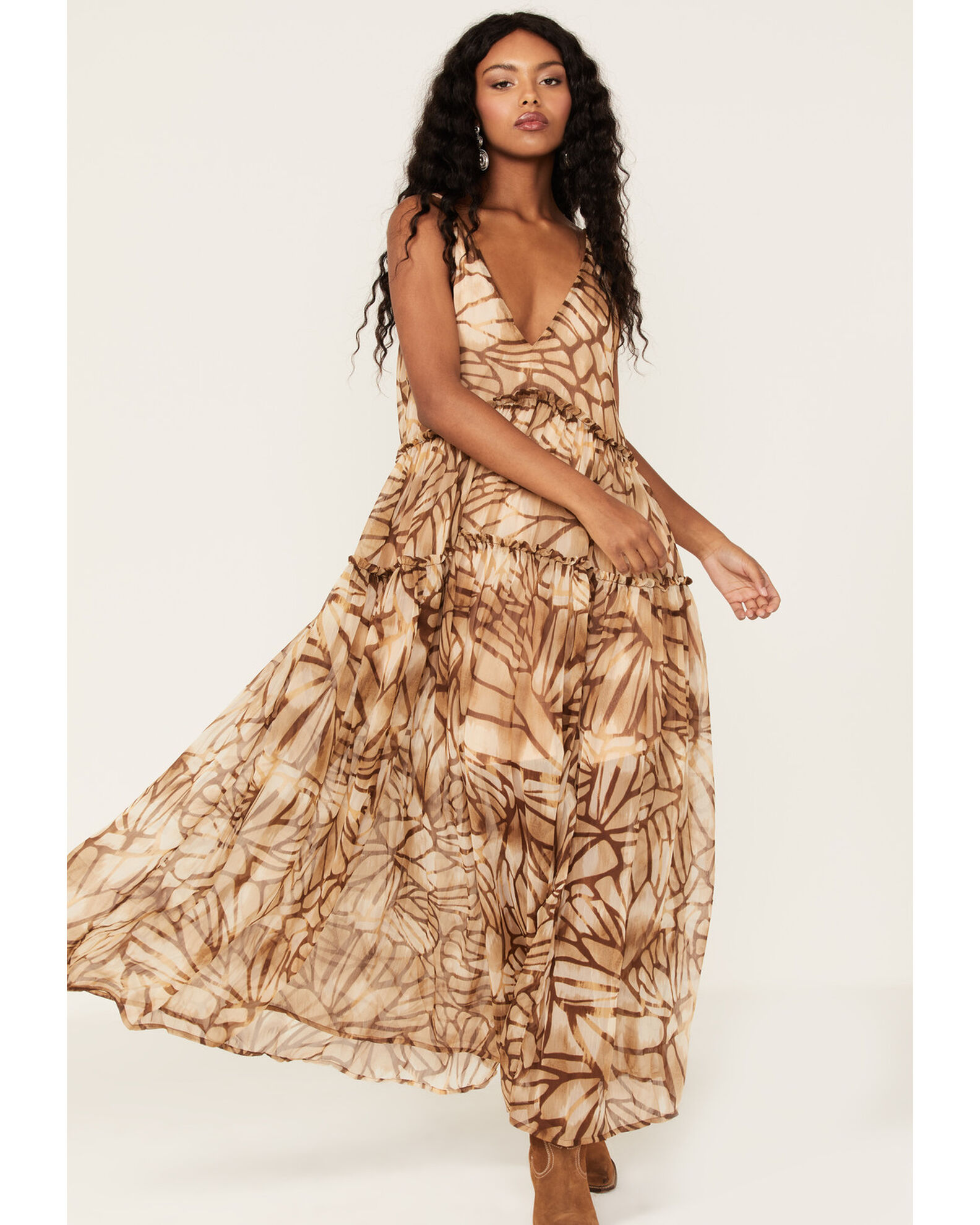 Free People Women s Julianna Abstract Print Maxi Dress Country