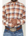 Image #3 - Panhandle Slim Men's Plaid Print Long Sleeve Button-Down Stretch Western Shirt, Rust Copper, hi-res