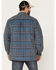 Image #4 - Sculy Men's Plaid Print Corduroy Sherpa Lined Button Jacket, Navy, hi-res