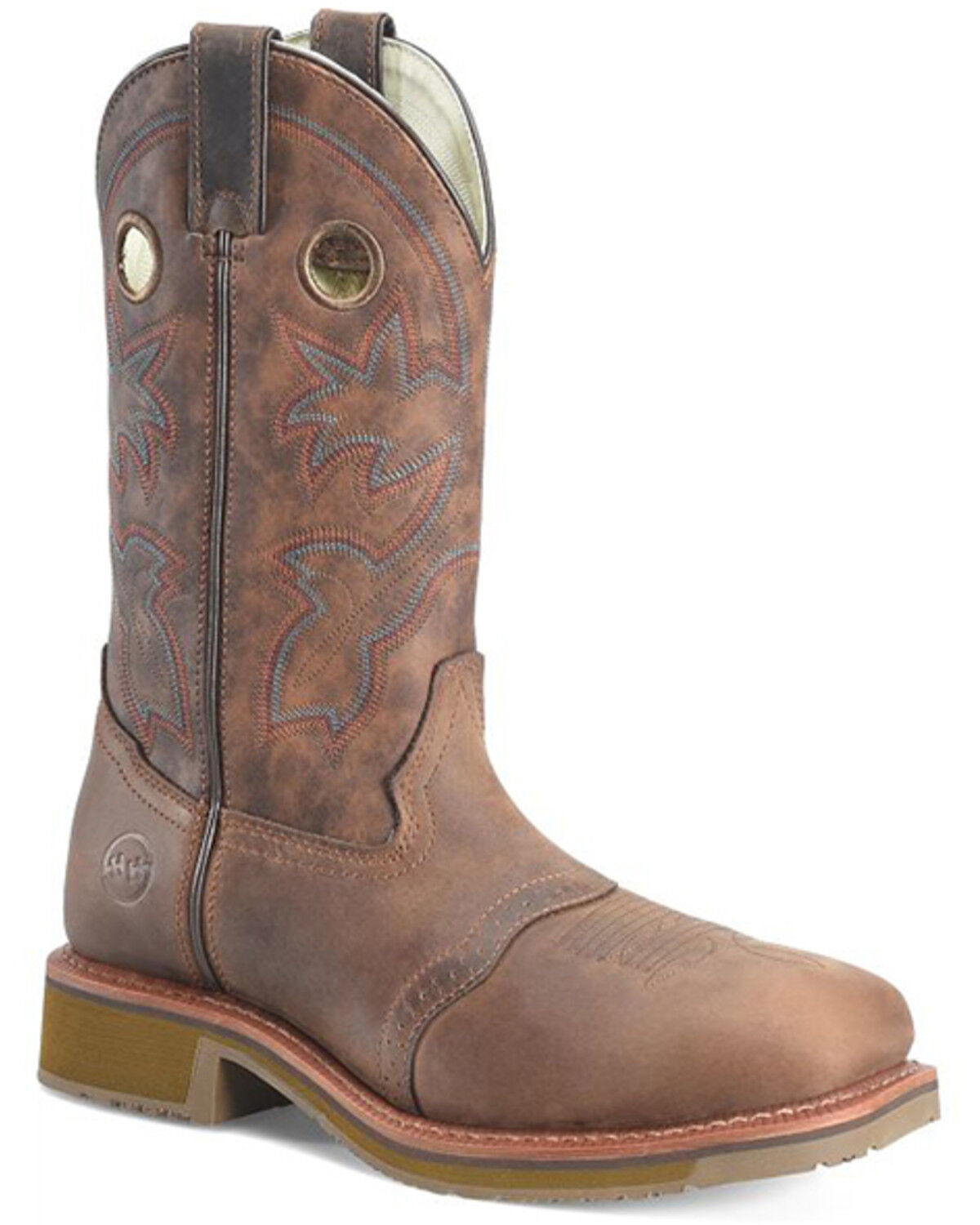 Image #1 - Double H Men's 12" Antonio Pull-On Work Boots - Composite Toe, Brown, hi-res