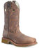 Image #1 - Double H Men's 12" Antonio Pull-On Work Boots - Composite Toe, Brown, hi-res