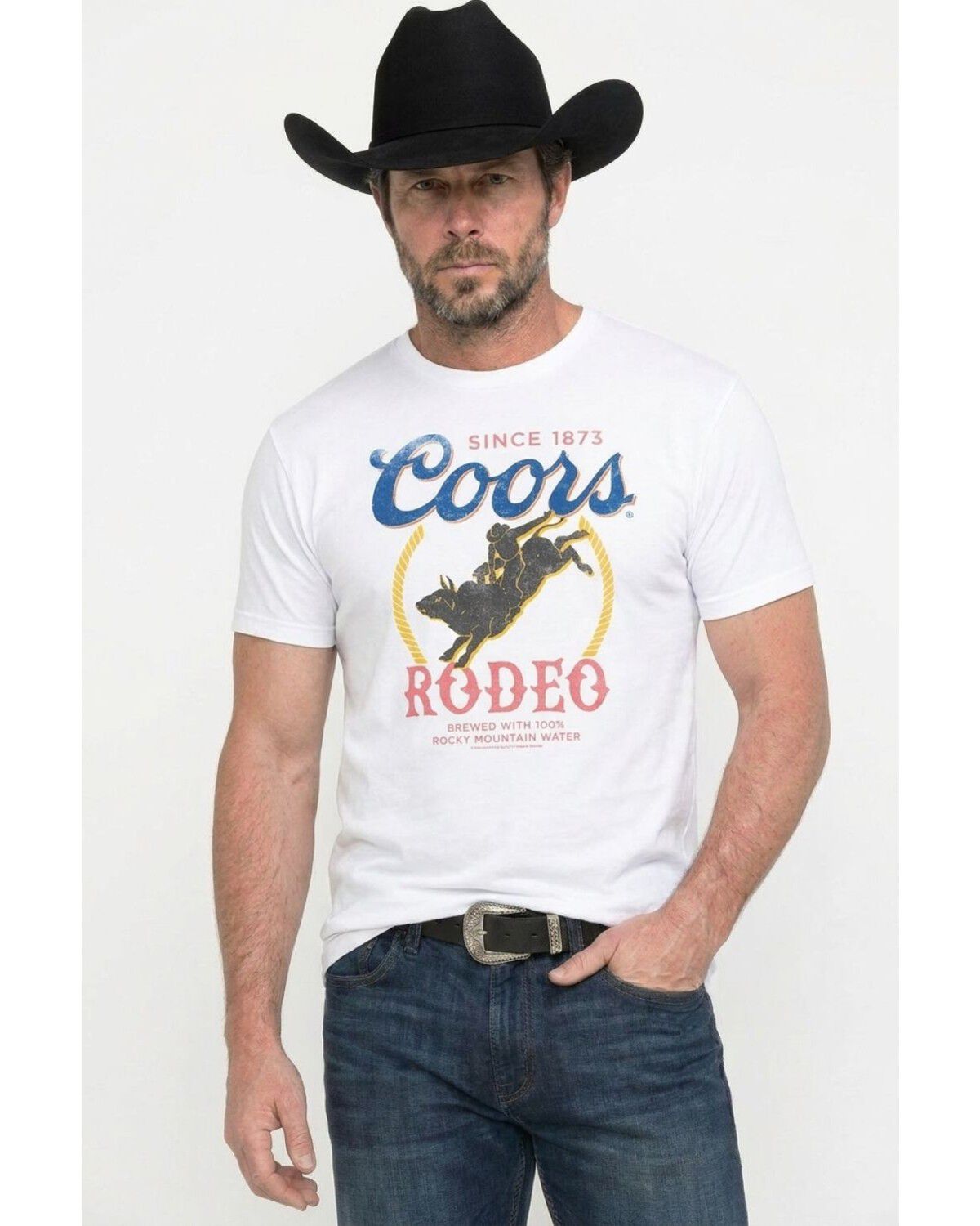 Coors Men's Bright Rodeo Short Sleeve Graphic T-Shirt, White, hi-res