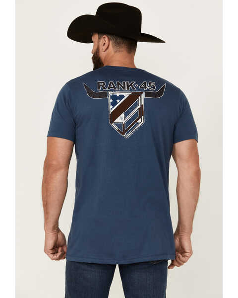 RANK 45® Men's Bull Shield Short Sleeve Graphic T-Shirt , Navy, hi-res