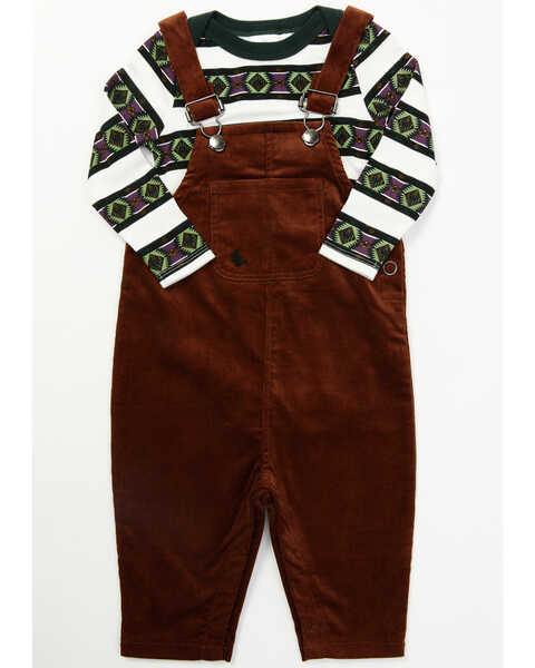 Cody James Infant Boys' Overalls & Striped Shirt Onesie Set, Multi, hi-res