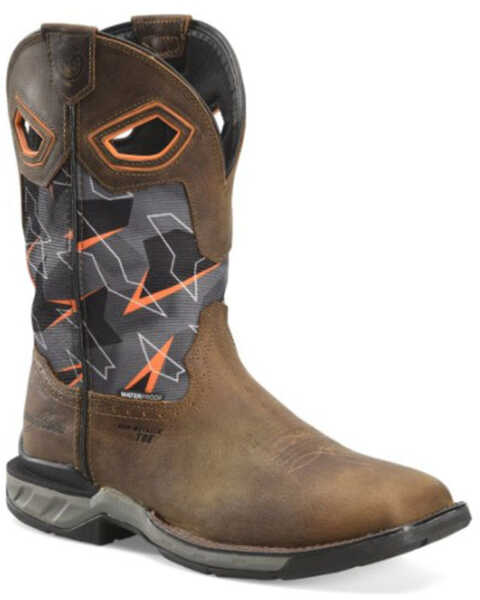 Double H Men's Zander Waterproof Western Work Boots - Composite Toe, Medium Brown, hi-res