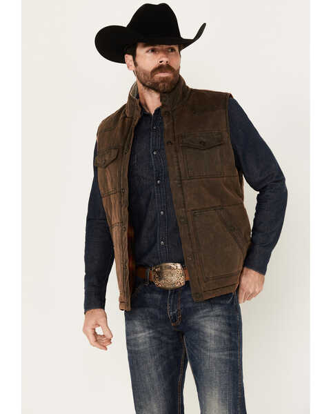 Image #1 - Cody James Men's Oil Slick Snap Vest - Tall , Brown, hi-res