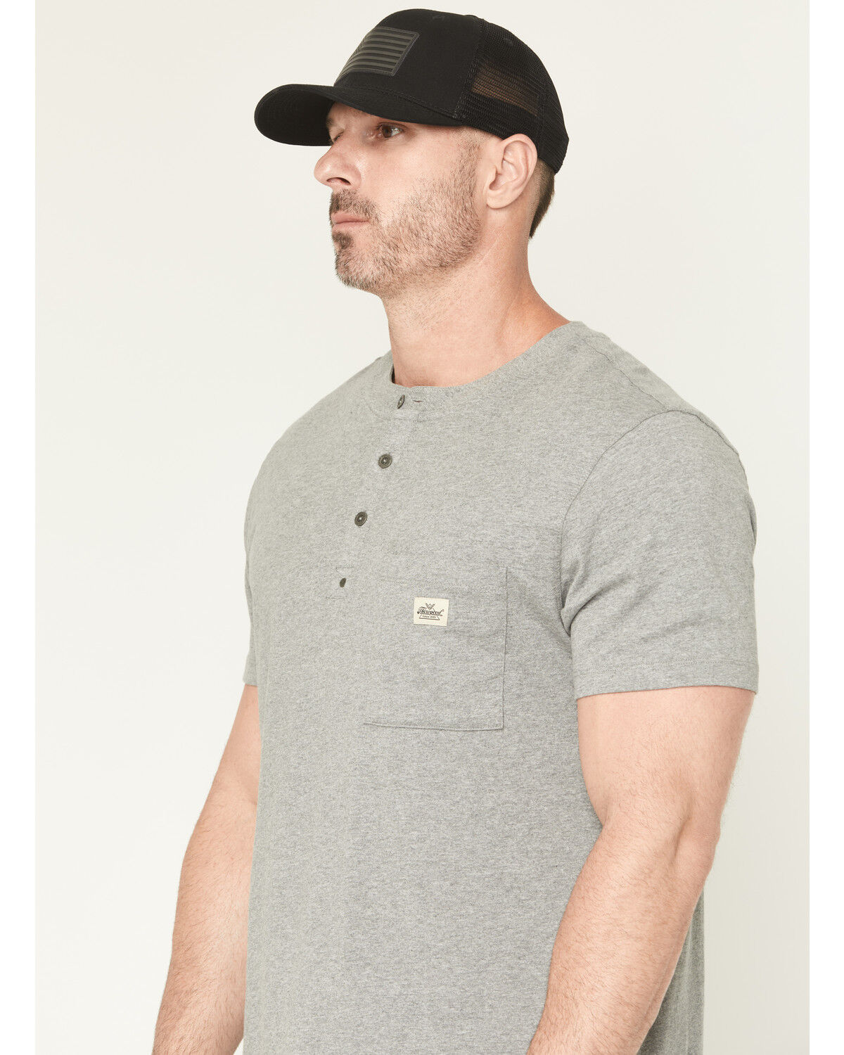 Image #2 - Thorogood Men's Vintage Wash Short Sleeve Pocket Work T-Shirt, Heather Grey, hi-res