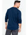 Hawx Men's Solid Pocket Crew Long Sleeve Work T-Shirt , Navy, hi-res