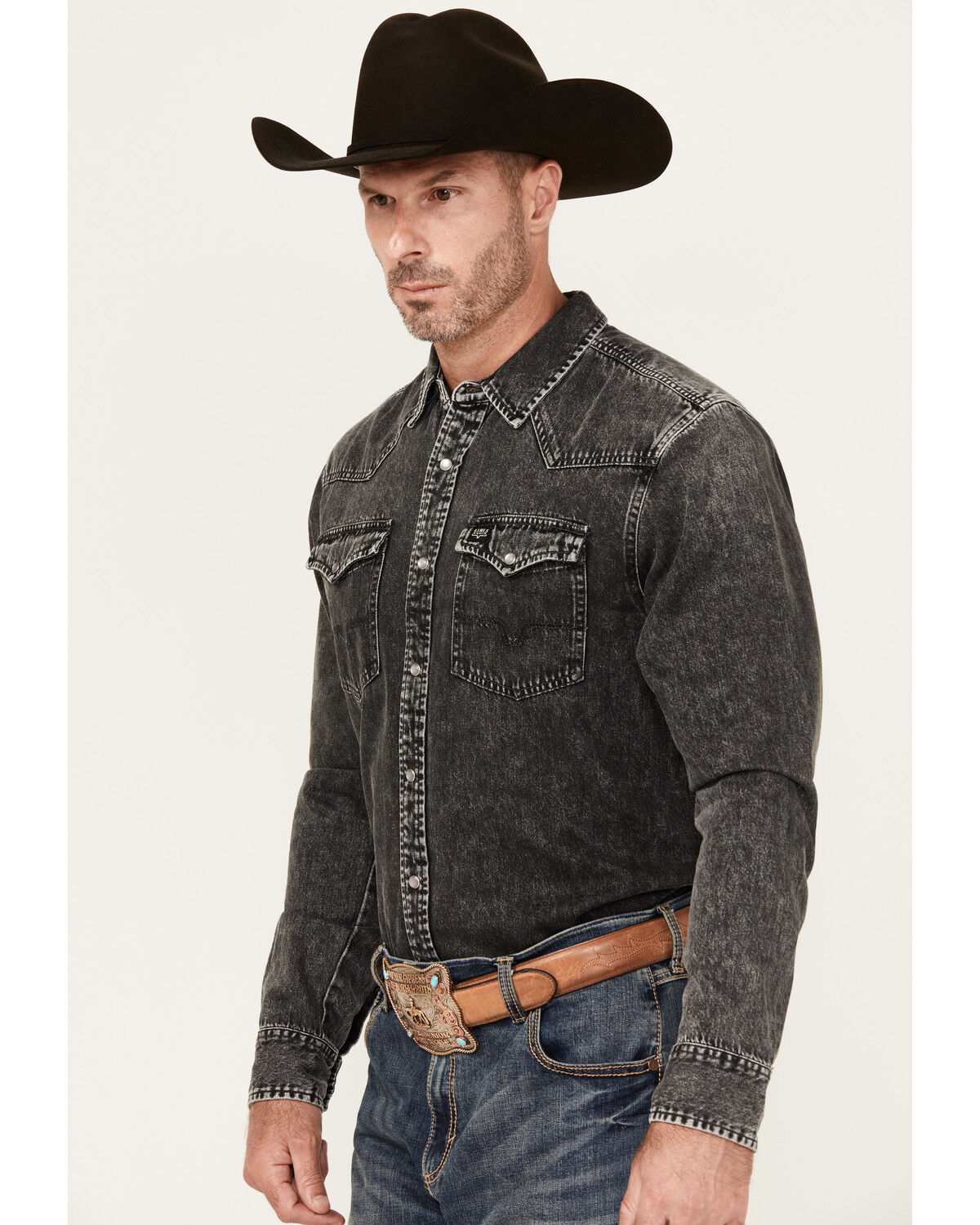 Image #2 - Kimes Ranch Men's Boot Barn Exclusive Durango Long Sleeve Snap Western Shirt, Black, hi-res
