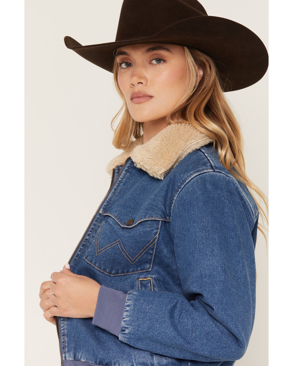 Image #2 - Wrangler Retro Women's Medium Wash Denim Bomber Jacket, Medium Wash, hi-res