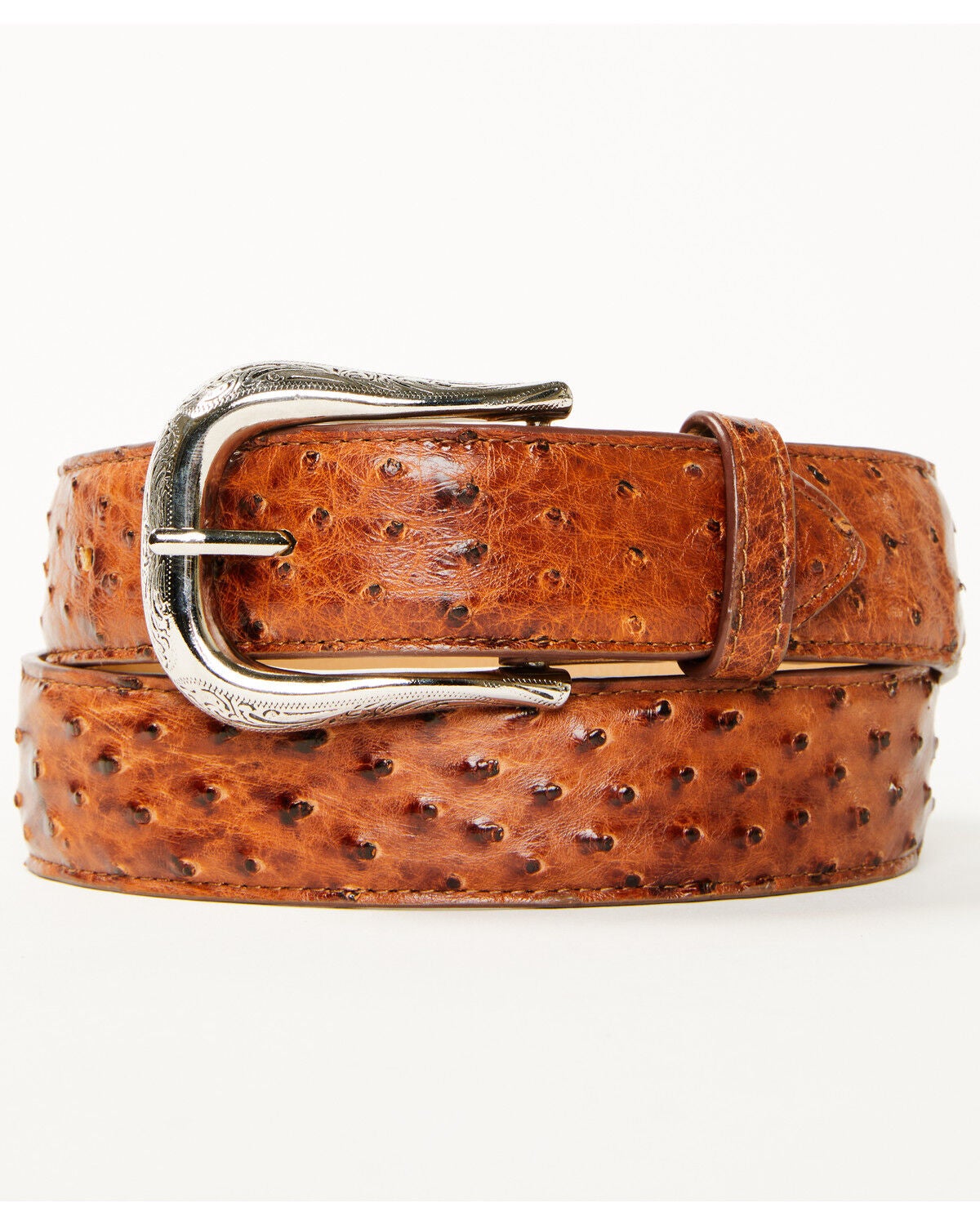Cody James Black 1978&trade; Men's Dawson Exotic Full Quill Ostrich Leather Belt, Cognac, hi-res