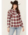 Image #1 - Wrangler Retro Women's Boot Barn Exclusive Long Sleeve Snap Western Flannel Shirt, Burgundy, hi-res