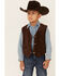 Scully Boys' Boar Suede Vest, Espresso, hi-res