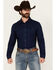 Image #1 - Wrangler Retro Men's Printed Long Sleeve Snap Western Shirt, Navy, hi-res