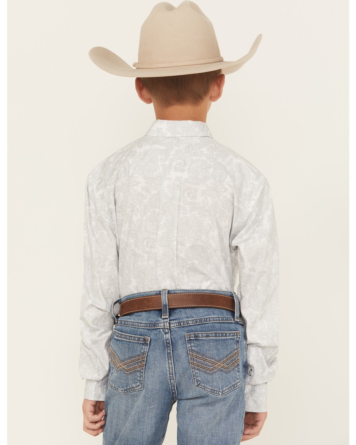 Image #4 - Cinch Boys' Paisley Print Long Sleeve Button-Down Western Shirt, White, hi-res