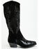 Image #2 - Italian Cowboy Women's Perforated Tall Western Boots - Snip Toe, Black, hi-res